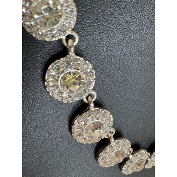 Silver toned and rhinestones necklace 16” & 3” ext - Picture 11 of 15